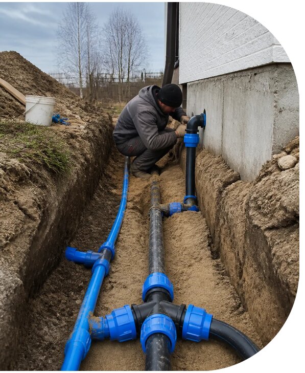 Монтаж наружного водопровода на участке под ключ в Егорьевске